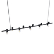 GLOBOSTAR® ALFREDA 01242 Μοντέρνο Κρεμαστό Φωτιστικό Οροφής με Ντουί 10 x E27 AC 220-240V IP20 - Μαύρο - Μ140 x Π18 x Υ7cm