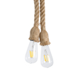 GLOBOSTAR® ROPE 01279 Boho Κρεμαστό Φωτιστικό Οροφής με Ντουί 2 x E27 AC 220-240V IP20 - Μπεζ - Μ30 x Π3.5 x Υ100cm