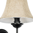 GLOBOSTAR® SHELLY 01299 Vintage Φωτιστικό Τοίχου - Απλίκα με Ντουί 1 x E27 AC 220-240V IP20 - Μαύρο & Μπεζ - Μ13 x Π18 x Υ34cm