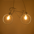GLOBOSTAR® BIKE 01300 Vintage Κρεμαστό Φωτιστικό Οροφής με Ντουί 2 x E27 AC 220-240V IP20 - Λευκό - Μ67 x Π3.5 x Υ41cm