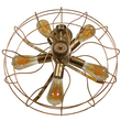 GLOBOSTAR® FAN 01381 Vintage Φωτιστικό Τοίχου - Απλίκα με Ντουί 5 x E27 AC 220-240V IP20 - Μπρούτζινο - Μ46 x Π22 x Υ46cm