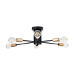 GLOBOSTAR® OLINDA 01384 Μοντέρνο Φωτιστικό Οροφής με Ντουί 6 x E27 AC 220-240V IP20 - Μαύρο & Χάλκινο - Μ60 x Π60 x Υ20cm