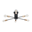 GLOBOSTAR® OLINDA 01384 Μοντέρνο Φωτιστικό Οροφής με Ντουί 6 x E27 AC 220-240V IP20 - Μαύρο & Χάλκινο - Μ60 x Π60 x Υ20cm