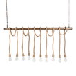 GLOBOSTAR® RAILROAD 01380 Vintage Κρεμαστό Φωτιστικό Οροφής με Ντουί 10 x E27 AC 220-240V IP20 - Μπεζ & Χάλκινο - Μ150 x Π4 x Y62.5cm