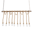 GLOBOSTAR® RAILROAD 01380 Vintage Κρεμαστό Φωτιστικό Οροφής με Ντουί 10 x E27 AC 220-240V IP20 - Μπεζ & Χάλκινο - Μ150 x Π4 x Y62.5cm