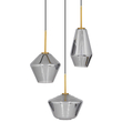 GLOBOSTAR® AMARIS 00976 Μοντέρνο Κρεμαστό Φωτιστικό Οροφής με Ντουί 3 x E27 AC 220-240V IP20 - Χρυσό & Ασημί - Μ50 x Π50 x Y30cm