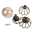 GLOBOSTAR® ETOILE 00988 Vintage Κρεμαστό Φωτιστικό Οροφής με Ντουί 1 x E27 AC 220-240V IP20 - Μπρούτζινο Εφέ Σκουριάς & Μελί - Μ18 x Π18 x Y27cm
