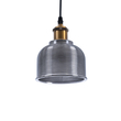 GLOBOSTAR® SEGRETO 01449 Vintage Κρεμαστό Φωτιστικό Οροφής με Ντουί 1 x E27 AC 220-240V IP20 - Γκρι & Χρυσό - Μ14 x Π14 x Υ18cm