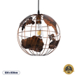 GLOBOSTAR® EARTH 01662 Vintage Κρεμαστό Φωτιστικό Οροφής με Ντουί 1 x E27 AC 220-240V IP20 - Χάλκινο - Μ30 x Π30 x Y30cm