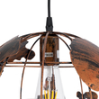 GLOBOSTAR® EARTH 01662 Vintage Κρεμαστό Φωτιστικό Οροφής με Ντουί 1 x E27 AC 220-240V IP20 - Χάλκινο - Μ30 x Π30 x Y30cm