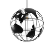GLOBOSTAR® EARTH 01663 Vintage Κρεμαστό Φωτιστικό Οροφής με Ντουί 1 x E27 AC 220-240V IP20 - Μαύρο - Μ40 x Π40 x Υ38cm