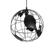 GLOBOSTAR® EARTH 01663 Vintage Κρεμαστό Φωτιστικό Οροφής με Ντουί 1 x E27 AC 220-240V IP20 - Μαύρο - Μ40 x Π40 x Υ38cm