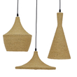 GLOBOSTAR® SHANGHAI ROPE 00875 Μοντέρνo Κρεμαστό Φωτιστικό Οροφής με Ντουί 3 x E27 AC 220-240V IP20 - Μπεζ & Χρυσό - Μ81 x Π81 x Υ39cm - Σετ 3 Τεμαχίων