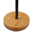 GloboStar® HONOR ROUND 01434 Μοντέρνο Επιτραπέζιο Φωτιστικό Πορτατίφ Μονόφωτο 1 x E27 IP20 Μαύρο Μέταλλο με Μπεζ Ξύλο - M20 x Π20 x Υ42cm