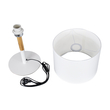 GloboStar® BRONX 01520 Μοντέρνο Επιτραπέζιο Φωτιστικό Πορτατίφ Μονόφωτο 1 x E27 IP20 Λευκό Μέταλλο, Μπεζ Ξύλο με Λευκό Ύφασμα - Μ25 x Π25 x Υ40cm
