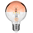 GLOBOSTAR® BUBBLE 99112 Λάμπα E27 G80 LED 4W 400lm 320° AC 220-240V IP20 Ultra Θερμό Λευκό 2200K Dimmable - Filament Chip - Διάφανο με Χάλκινο Ανεστραμμένο Καθρέπτη - Μ8 x Π8 x Υ12.5cm - 3 Χρόνια Εγγύηση
