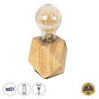 GloboStar® RHOMBUS 99401 Μοντέρνο Επιτραπέζιο Φωτιστικό Πορτατίφ Μονόφωτο 1 x E27 IP20 Μπεζ Ξύλο - M8 x Π8 x Υ8cm