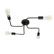 GLOBOSTAR® LIBERTA 00838 Vintage Φωτιστικό Οροφής με Ντουί 4 x E27 AC 220-240V IP20 - Μαύρο - Μ44.5 x Π44.5 x Υ12cm