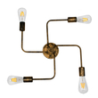 GLOBOSTAR® LIBERTA 00839 Μοντέρνο Φωτιστικό Οροφής με Ντουί 4 x E27 AC 220-240V IP20 - Χάλκινο - Μ44.5 x Π44.5 x Υ12cm