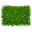 GLOBOSTAR® BUXUS 78408 Τεχνητό Πάνελ Φυλλωσιάς / Κάθετος Κήπος Καυκάσιο Πυξάρι & Πολύχρωμα Λουλούδια - Πράσινο - Μ60 x Π8 x Υ40cm