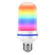 GLOBOSTAR® TUBULAR 76076 Λάμπα E27 LED 9W 350lm 260° AC 220-240V IP20 Πολύχρωμο RGB με 4 Λειτουργίες Εφέ Φλόγας & Αναστροφή - Λευκό Γαλακτερό - Μ6 x Π6 x Υ15cm - 2 Χρόνια Εγγύηση