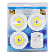 GloboStar® 79044 Φωτιστικά Νυκτός Μπαταρίας LED COB 6W 600lm με Timer & Ασύρματο Χειριστήριο RF - ΣΕΤ 3 Τεμαχίων Ψυχρό Λευκό 6000K