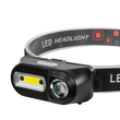 GLOBOSTAR® HEADLAMP 79066 Φακός Κεφαλής με Αισθητήρα Hand Swipe LED 25W 2500lm 60° DC 5V με USB-C με Επαναφορτιζόμενη Μπαταρία Li-ion 3.7V 1x18650 4800mAh Αδιάβροχο IP54 Ψυχρό Λευκό 6000K - CREE COB Chip - Μ8.5 x Π4 x Υ4cm - 2 Χρόνια Εγγύηση