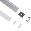 GLOBOSTAR® ALP-LINEAR SURFABO 70805-2M Επιφανειακό Προφίλ Αλουμινίου με Λευκό Γαλακτερό Πατητό Κάλυμμα για Ταινίες LED IP20 - Ασημί & Λευκό - Μ200 x Π1.6 x Υ0.7cm - Πακέτο 5 Τεμαχίων