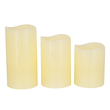 GloboStar® 79554 ΣΕΤ 3 Διακοσμητικών Realistic Κεριών Παραφίνης με LED - Μπαταρίας & Ασύρματο Χειριστήριο IR Ψυχρό Λευκό 6000K
