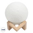 GloboStar® MOON 79605 Επιτραπέζιο Ανάγλυφο Διακοσμητικό Φωτιστικό Φ15cm 3D MOON LIGHT LED 3.7W DC 5V με Ενσωματωμένη Μπαταρία 500mAh Li-ion Επαναφορτιζόμενο - Καλώδιο Τροφοδοσίας USB και Διακόπτη Αφής CCT Θερμό Λευκό 3000K - Ψυχρό Λευκό 6000K Dimmable