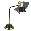 GloboStar® LETO 00834 Μοντέρνο Επιτραπέζιο Φωτιστικό Πορτατίφ Μονόφωτο 1 x E27 IP20 Μαύρο & Χρυσό Μέταλλο - Μ30 x Π18 x Υ54cm