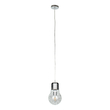 GLOBOSTAR® LAMP 01676 Μοντέρνο Κρεμαστό Φωτιστικό Οροφής με Ντουί 1 x E27 AC 220-240V IP20 - Ασημί & Διάφανο - Μ15 x Π15 x Υ27cm