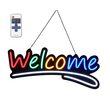 GloboStar® 85861 Φωτιστικό Ταμπέλα Φωτεινή Επιγραφή NEON LED Σήμανσης Animated WELCOME 30W AC 230V με Διακόπτη On/Off και Ασύρματο Χειριστήριο IR Κόκκινο - Πράσινο - Κίτρινο - Μπλε - Λευκό
