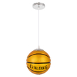 GLOBOSTAR® SPALDING NBA 00645 Παιδικό Κρεμαστό Φωτιστικό Οροφής με Ντουί 1 x E27 AC 220-240V IP20 - Πορτοκαλί & Μαύρο - Μ18 x Π18 x Υ18cm