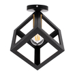 GLOBOSTAR® CUBE 00799 Μοντέρνο Φωτιστικό Οροφής με Ντουί 1 x E27 AC 220-240V IP20 - Μαύρο & Χρυσό - Μ25 x Π25 x Υ25cm
