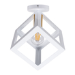 GLOBOSTAR® CUBE 00800 Μοντέρνο Φωτιστικό Οροφής με Ντουί 1 x E27 AC 220-240V IP20 - Λευκό & Χρυσό - Μ25 x Π25 x Υ25cm