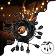 GloboStar® 78982 WIRE GARLAND Καλωδιογιρλάντα PVC 5 Μέτρων με 15 Ντουί E27 με Πρίζα Schuko Επεκτεινόμενη Αδιάβροχη IP65