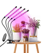 GloboStar® 85957 Grow Light Full Spectrum LED Φωτιστικό Ανάπτυξης Φυτών Γλάστρας με 4 Κινούμενες Κεφαλές & Βάση Μανταλάκι Clip SMD 2835 20W 160° AC230V IP20 με Dimmer & Timer Εσωτερικού Χώρου για Κάλυψη Επιφάνειας 1m x 1m Πλήρους Φάσματος Φωτισμού
