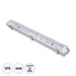 GLOBOSTAR® VIGAS 90610 Γραμμικό Βιομηχανικό Φωτιστικό Σκαφάκι Tri-Proof με Μεταλλικά Clips για 1 x Λάμπα T8 G13 60cm Τύπου Φθορίου LED Τροφοδοσίας Ενός Άκρου 120° AC 220-240V Αδιάβροχο IP65 - Γκρι με Διάφανο Κάλυμμα Πλαστικό PC - Μ66 x Π8 x Υ8cm