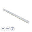 GLOBOSTAR® VIGAS 90612 Γραμμικό Βιομηχανικό Φωτιστικό Σκαφάκι Tri-Proof με Μεταλλικά Clips για 1 x Λάμπα T8 G13 120cm Τύπου Φθορίου LED Τροφοδοσίας Ενός Άκρου 120° AC 220-240V Αδιάβροχο IP65 - Γκρι με Διάφανο Κάλυμμα Πλαστικό PC - Μ126 x Π8 x Υ8.5cm