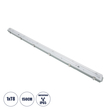 GLOBOSTAR® VIGAS 90614 Γραμμικό Βιομηχανικό Φωτιστικό Σκαφάκι Tri-Proof με Μεταλλικά Clips για 1 x Λάμπες T8 G13 150cm Τύπου Φθορίου LED Τροφοδοσίας Ενός Άκρου 120° AC 220-240V Αδιάβροχο IP65 - Γκρι με Διάφανο Κάλυμμα Πλαστικό PC - Μ156 x Π8 x Υ9cm