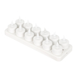 GloboStar® 79565 ΣΕΤ 12 Διακοσμητικών Realistic Κεριών με LED Εφέ Κινούμενης Φλόγας - με Ενσωματωμένη Μπαταρία - Επαναφορτιζόμενα & Βάση Φόρτισης Θερμό Λευκό 2700K