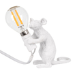 GloboStar® MOUSE 00679 Vintage Επιτραπέζιο Φωτιστικό Πορτατίφ Μονόφωτο 1 x E12 IP20 Λευκό Πλαστικό - Μ12 x Π4 x Υ10cm