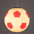 GLOBOSTAR® FOOTBALL 00646 Παιδικό Κρεμαστό Φωτιστικό Οροφής με Ντουί 1 x E27 AC 220-240V IP20 - Λευκό & Κόκκινο - Μ25 x Π25 x Υ25cm