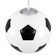 GLOBOSTAR® FOOTBALL 00647 Παιδικό Κρεμαστό Φωτιστικό Οροφής με Ντουί 1 x E27 AC 220-240V IP20 - Λευκό & Μαύρο - Μ25 x Π25 x Υ25cm