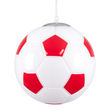 GLOBOSTAR® FOOTBALL 00646 Παιδικό Κρεμαστό Φωτιστικό Οροφής με Ντουί 1 x E27 AC 220-240V IP20 - Λευκό & Κόκκινο - Μ25 x Π25 x Υ25cm