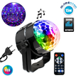 GloboStar® 79601-1 LED Party Disco Μπάλα με Περιστρεφόμενα Φωτορυθμικά Εφέ Πολύχρωμη RGB 15W με Sound Control Activated Εφέ και με Ασύρματο Χειριστήριο AC 230V IP20 Μ11 x Π8.6 x Υ13cm