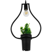 GLOBOSTAR® FLOWERPOT 10001210 Μοντέρνο Κρεμαστό Φωτιστικό Οροφής με Ντουί 1 x E27 AC 220-240V IP20 - Μαύρο & Πράσινο - Μ27 x Π27 x Υ40cm