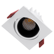 GLOBOSTAR® LEO-SQ 60288 Χωνευτό Κινούμενο Downlight Σποτ με Honeycomb Anti Glare Reflector LED 10W 1300lm 38° AC 220-240V IP20 Φυσικό Λευκό 4500K - Bridgelux COB Chip & TÜV SÜD Driver - Λευκό & Μαύρο Ματ - Μ8.5 x Π8.5 x Υ6.6cm / Q7.5 x 7.5cm - 5 Χρόνια Εγγύηση