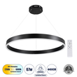 GLOBOSTAR® VENOM 61179 Μοντέρνο Κρεμαστό Φωτιστικό Οροφής LED 67W 7863lm 120° AC 220-240V IP20 Ρυθμιζόμενο Λευκό CCT με Χειριστήριο από 2700K έως 6000K Dimmable - Lumileds SMD Chip - Μαύρο Ματ - Μ80 x Π80 x Υ6.5cm - 3 Χρόνια Εγγύηση